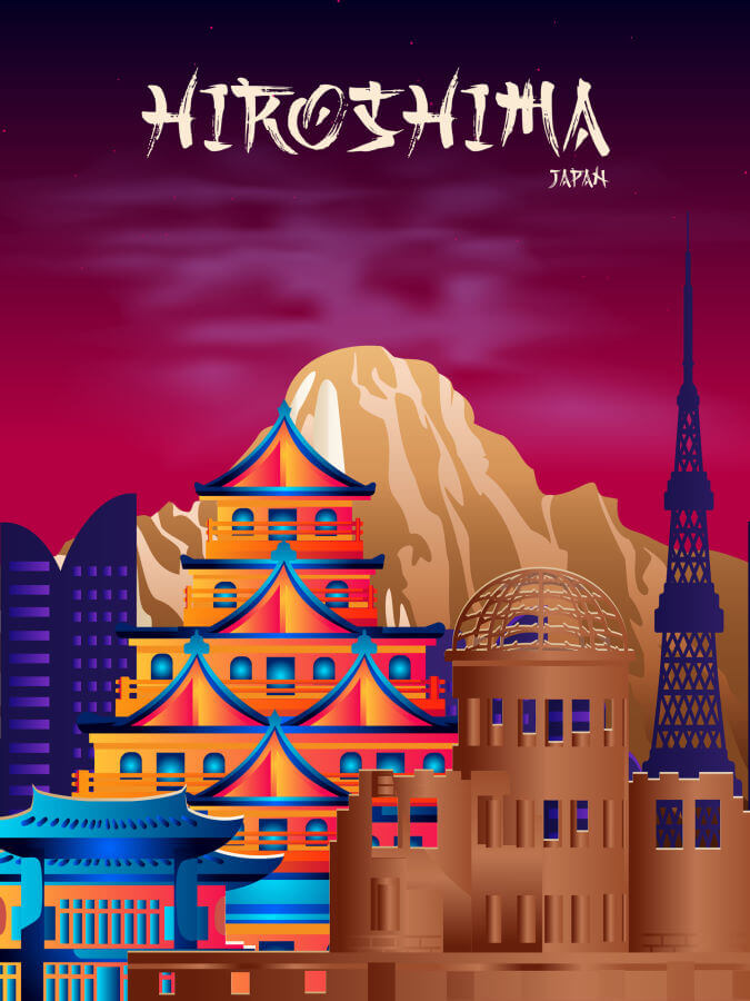 Hiroshima Neon Poster