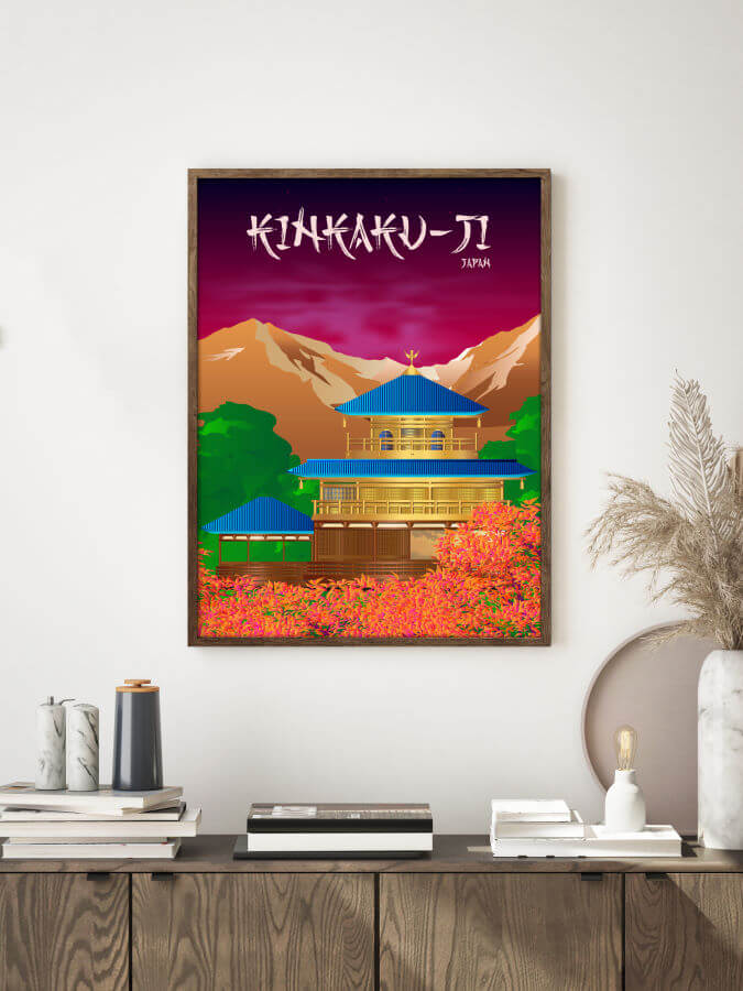 Kinkaku-ji Poster Neon