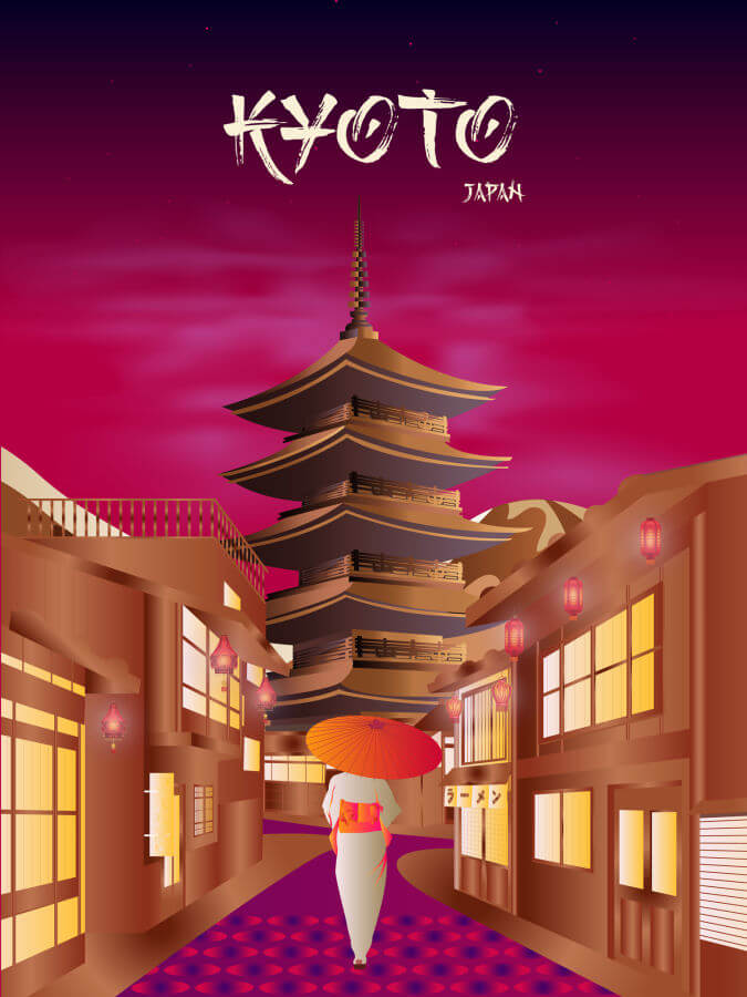 Kyoto Neon Poster