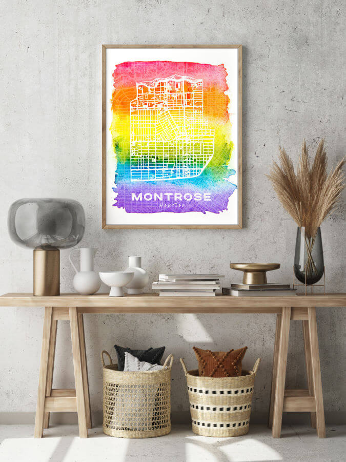 Montrose Houston Map LGBTQ Poster