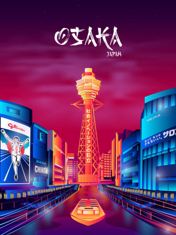 Osaka Dotonbori Neon Poster