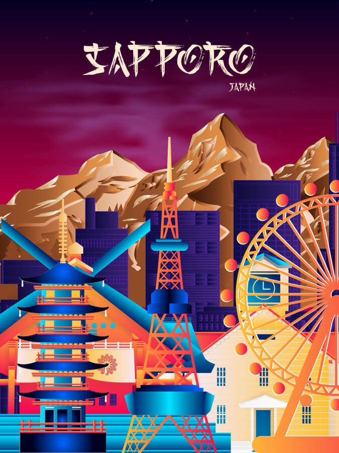 Sapporo Neon Poster