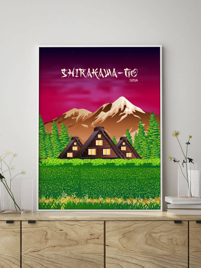 Shirakawa-go Poster Neon