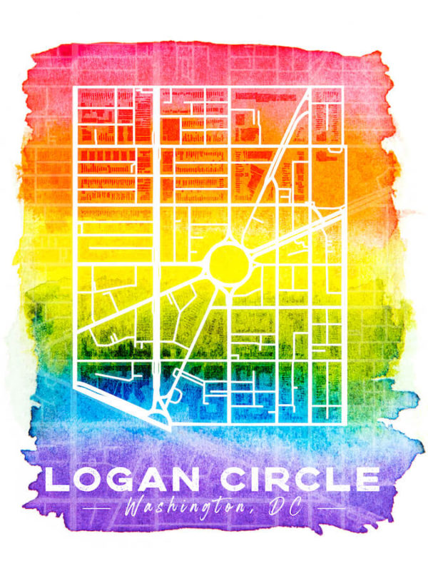 Logan Circle Washington DC LGBTQ Map Poster
