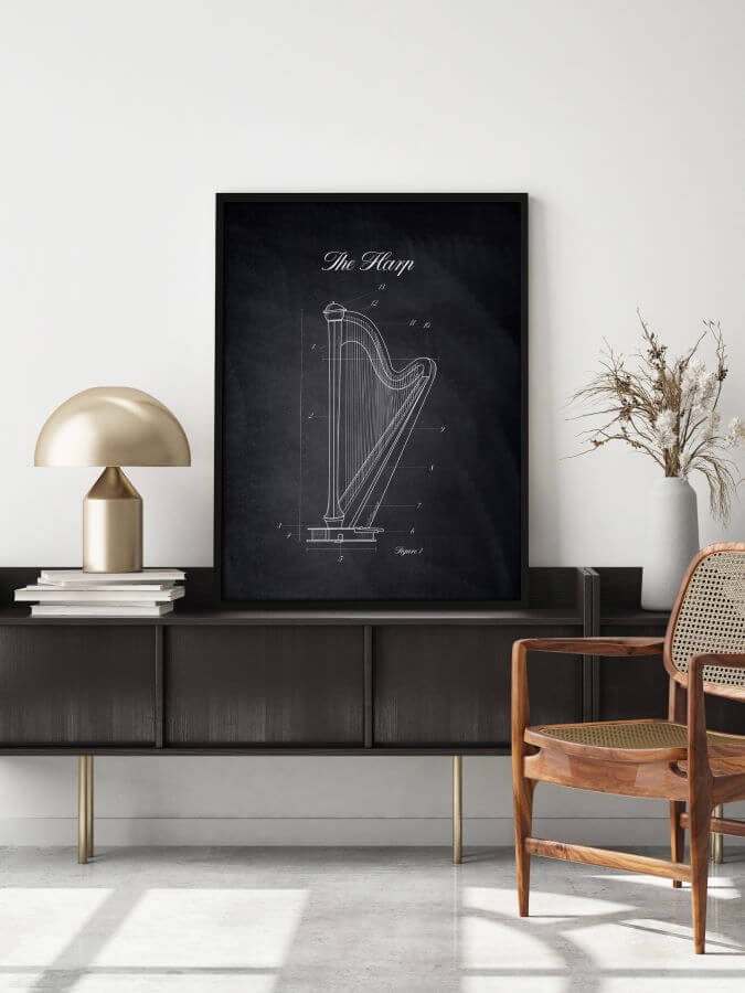 Harp Poster Chalk