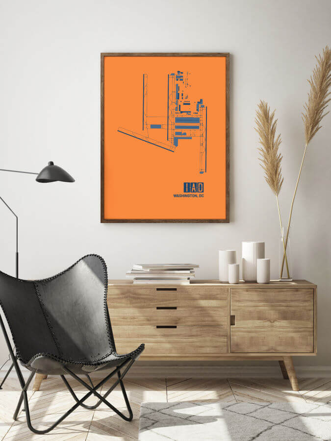 IAD Airport Poster Orange