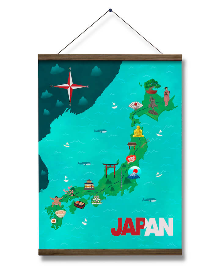 Magnetic Wooden Poster Hangers Japan Poster