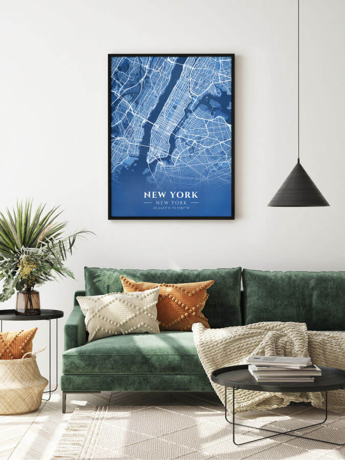 New York Blueprint City Map Poster