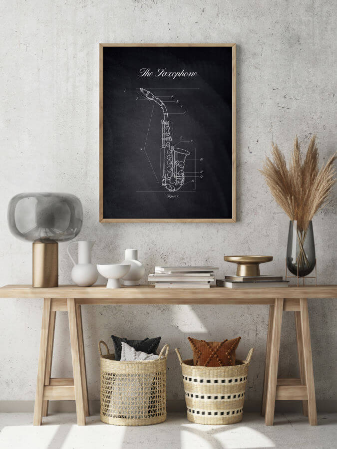 Saxophone Poster Chalk