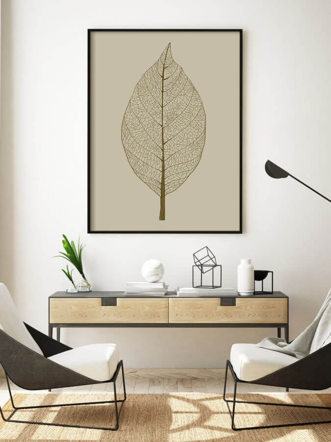 Leaf Abstract Poster Framed