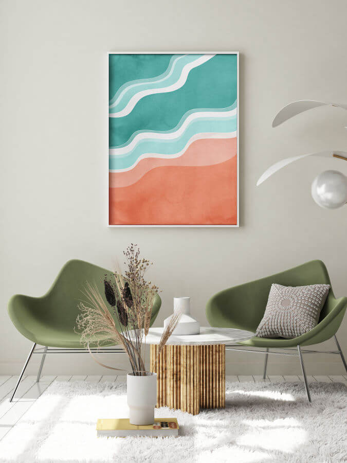 Sand And Wave Abstract Poster Framed