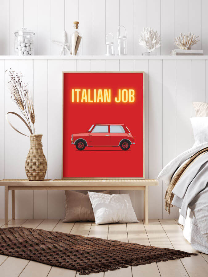 Italian Job Red Framed Poster
